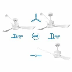 Acheter ✨ Klassfan Ventilateur de plafond Réversible Lumière Thermostat Dimmable Wifi Moteur à courant continu Toits en pente Télécommande Scénarios Lumi 🎉 -Atmosphera Soldes 8435525604709 3