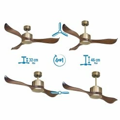 Tout neuf 🛒 Klassfan Ventilateur de plafond Réversible Thermostat Wifi Moteur à courant continu Toits en pente Télécommande Scénarios Adaptateur 2/3 Lames ⭐ -Atmosphera Soldes 8435525604785 4