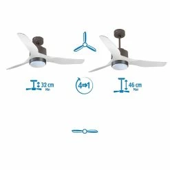 Sortie 😉 Klassfan Ventilateur de plafond Réversible Lumière Thermostat Dimmable Wifi Moteur à courant continu Toits en pente Télécommande Scénarios Lumi ⌛ -Atmosphera Soldes 8435525606710 3