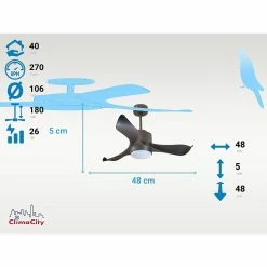 Bon marché 🧨 Klassfan Ventilateur de plafond Réversible Lumière Thermostat Dimmable Wifi Moteur à courant continu Toits en pente Télécommande Scénarios Lumi 😀 -Atmosphera Soldes 8435525607519 3