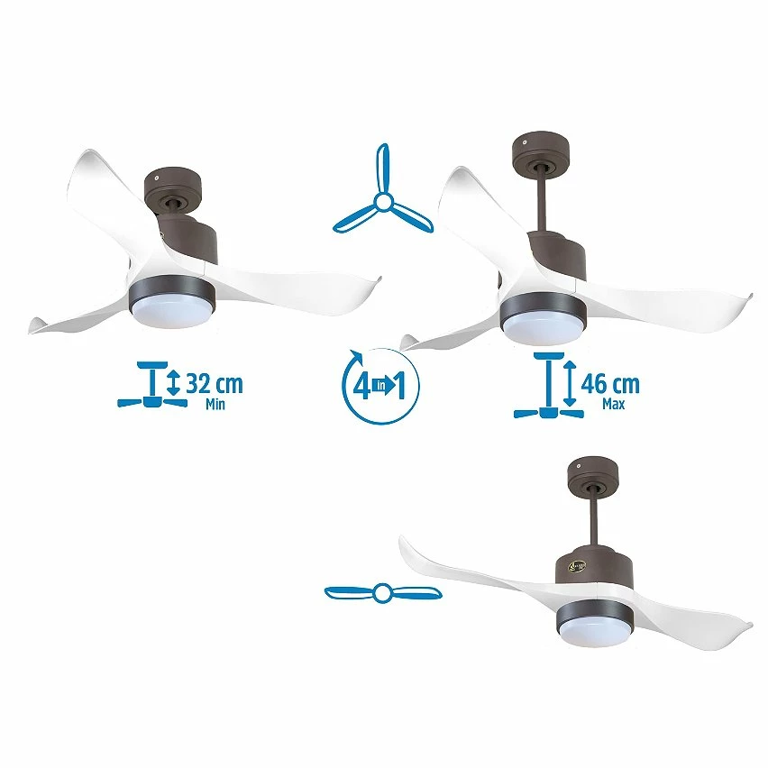 Bon marché 🛒 Klassfan Ventilateur de plafond Réversible Lumière Thermostat Dimmable Wifi Moteur à courant continu Toits en pente Télécommande Scénarios Lumi 💯 5 Bon marché 🛒 Klassfan Ventilateur de plafond Réversible Lumière Thermostat Dimmable Wifi Moteur à courant continu Toits en pente Télécommande Scénarios Lumi 💯 – Image 3