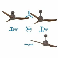 Grosses soldes ✨ Klassfan Ventilateur de plafond Réversible Thermostat Wifi Moteur à courant continu Toits en pente Télécommande Scénarios Adaptateur 2/3 Lames 🥰 -Atmosphera Soldes 8435525607564 3