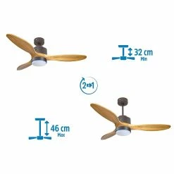 Tout neuf 🥰 Klassfan Ventilateur de plafond Réversible Lumière Thermostat Dimmable Wifi Moteur à courant continu Toits en pente Télécommande Scénarios Lumi ✔️ -Atmosphera Soldes 8435525607601 4