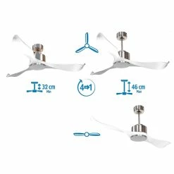 Tout neuf 🎁 Klassfan Ventilateur de plafond Réversible Thermostat Wifi Moteur à courant continu Toits en pente Télécommande Scénarios Adaptateur 2/3 Lames 🛒 -Atmosphera Soldes 8435525608677 4