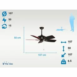 Bon marché 🎉 Purline Ventilateur de plafond 50W réversible 🎉 -Atmosphera Soldes 8436545094396 6