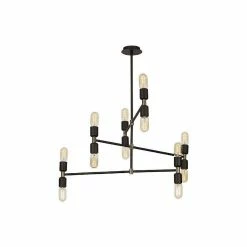 De gros ✔️ Homemania Lampe de suspension zig-zag - Noir, or - 78 x 78 x 71 cm 🥰 -Atmosphera Soldes 8681465297833 2