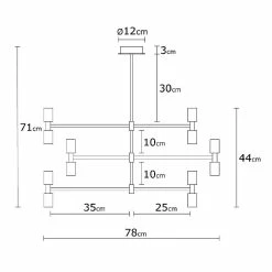De gros ✔️ Homemania Lampe de suspension zig-zag - Noir, or - 78 x 78 x 71 cm 🥰 -Atmosphera Soldes 8681465297833 4