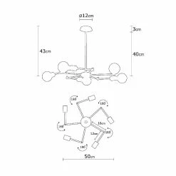 Sortie 🥰 Homemania Lustre Labirint - Noir - 50 x 50 x 43 cm 💯 -Atmosphera Soldes 8681515590303 4