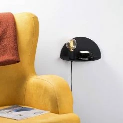 Coupon 👏 HOMEMANIA Lampe Murale Shelfie - Noir - 30 x 15 x 15 cm 🔔 -Atmosphera Soldes 8681847125440 3