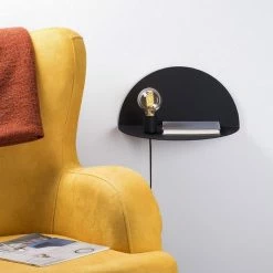 Coupon 👍 HOMEMANIA Lampe Murale Shelfie - Noir - 40 x 20 x 20 cm ✔️ -Atmosphera Soldes 8681847125488 3