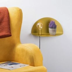 Meilleure affaire 🥰 HOMEMANIA Lampe Murale Shelfie - Or - 40 x 20 x 20 cm ✨ -Atmosphera Soldes 8681847125501 3