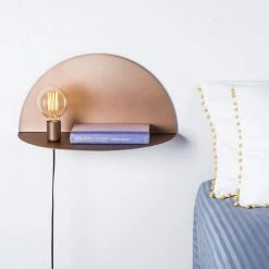 Budget 🎉 HOMEMANIA Lampe Murale Shelfie - Cuivre - 50 x 25 x 25 cm 🔔 -Atmosphera Soldes 8681847125532 4