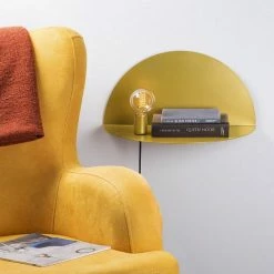 Budget 😍 HOMEMANIA Lampe Murale Shelfie - Or - 50 x 25 x 25 cm ❤️ -Atmosphera Soldes 8681847125549 3