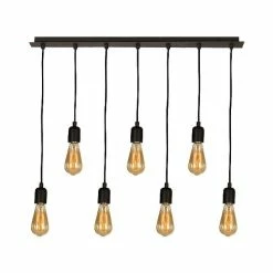 Tout neuf 🎉 HOMEMANIA Lampe à Suspension Fallby - Noir - 80 x 10 x 93 cm 😍