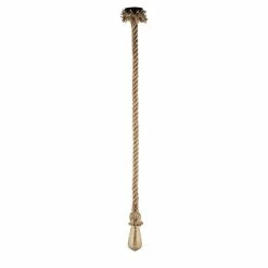 Bon marché 🔥 HOMEMANIA Lampe à Suspension Jute Rope - Noir, écru - 8 x 8 x 100 cm 😉 -Atmosphera Soldes 8681847142065 3