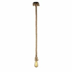 Bon marché 🔥 HOMEMANIA Lampe à Suspension Jute Rope - Noir, écru - 8 x 8 x 100 cm 😉 -Atmosphera Soldes 8681847142065 4