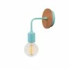 Sortie 👍 HOMEMANIA Lampe Murale Simple Drop Wood - Bleu pastel, bois - 12 x 12 x 13 cm 🔔 -Atmosphera Soldes 8681847142096 1