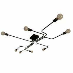 Offres 🛒 HOMEMANIA Lampe de Plafond Spider - Noir - 180 x 120 x 15 cm 👏