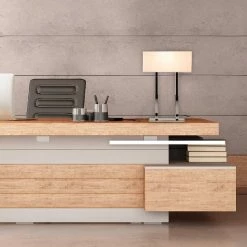 Nouveau ⌛ HOMEMANIA Lampe de Bureau Way Surf III - Chrome, blanc - 35 x 15 x 52 cm 💯 -Atmosphera Soldes 8681847142157 3