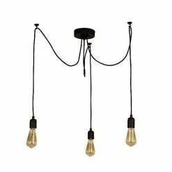 Vente flash 😍 HOMEMANIA Lampe à Suspension Wire - Noir - 180 x 180 x 93 cm 🔥