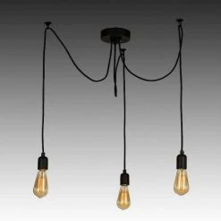 Vente flash 😍 HOMEMANIA Lampe à Suspension Wire - Noir - 180 x 180 x 93 cm 🔥 -Atmosphera Soldes 8681847142171 3