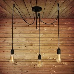 Vente flash 😍 HOMEMANIA Lampe à Suspension Wire - Noir - 180 x 180 x 93 cm 🔥 -Atmosphera Soldes 8681847142171 4