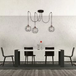 Coupon 🌟 HOMEMANIA Lampe à Suspension Wire-Fall - Cuivre, noir - 180 x 180 x 113 cm ❤️ -Atmosphera Soldes 8681847142195 2