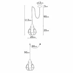 Offres 🎉 HOMEMANIA Lampe à Suspension Wire-Fall - Cuivre, noir - 100 x 20 x 113 cm 😍 -Atmosphera Soldes 8681847142201 3