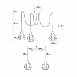 Tout neuf 🎉 HOMEMANIA Lampe à Suspension Wire-Fall - Cuivre, noir - 180 x 180 x 113 cm 🌟 -Atmosphera Soldes 8681847142218 4