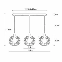 Promo 👏 HOMEMANIA Lampe à Suspension Wires - Cuivre, noir - 90 x 20 x 113 cm ⌛ -Atmosphera Soldes 8681847142225 4