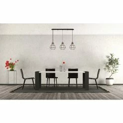 De gros 🌟 HOMEMANIA Lampe à Suspension Wires - Cuivre, noir - 80 x 10 x 113 cm 🌟 -Atmosphera Soldes 8681847142232 3