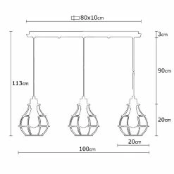 De gros 🌟 HOMEMANIA Lampe à Suspension Wires - Cuivre, noir - 80 x 10 x 113 cm 🌟 -Atmosphera Soldes 8681847142232 4
