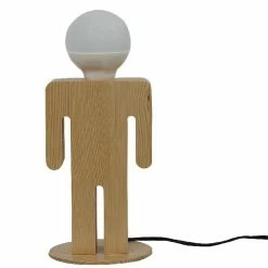 Nouveau 🔥 HOMEMANIA Lampe de Bureau Lui&Lei - Chêne - 15 x 15 x 25 cm 🌟