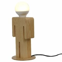 Nouveau 🔥 HOMEMANIA Lampe de Bureau Lui&Lei - Chêne - 15 x 15 x 25 cm 🌟 -Atmosphera Soldes 8681847144809 4