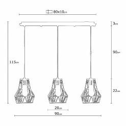 Vente flash 👏 HOMEMANIA Lampe à Suspension Cagex - Noir, Cuivre - 90 x 20 x 115 cm ⭐ -Atmosphera Soldes 8681847144823 4
