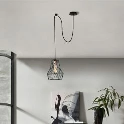Les meilleures critiques de ✔️ HOMEMANIA Lampe à Suspension Wire-Fall - Cuivre, Noir - 100 x 20 x 113 cm 👍 -Atmosphera Soldes 8681847144830 3