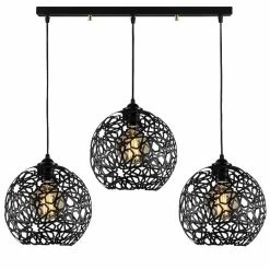 Top 10 🔥 HOMEMANIA Lampe à Suspension Seljuk - Noir - 100 x 25 x 115 cm 😀