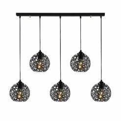 Grosses soldes 🔔 HOMEMANIA Lampe à Suspension Seljuk - Noir - 100 x 17 x 119 cm 🥰