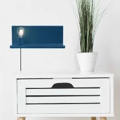 Grosses soldes 🧨 HOMEMANIA Lampe Murale Shelfie2 - Bleu Foncé - 40 x 14 x 17 cm 💯 -Atmosphera Soldes 8681847167488 3