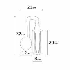 Sortie 🎉 HOMEMANIA Lampe Murale Douby II - Noir, Argent - 12 x 21 x 32 cm 😀 -Atmosphera Soldes 8681847167648 3