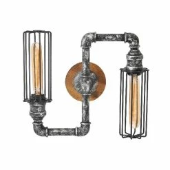 Coupon ❤️ HOMEMANIA Lampe Murale Douby II - Noir, Argent - 34 x 12 x 30 cm 🌟 -Atmosphera Soldes 8681847167655 2