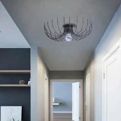 Le moins cher 😀 HOMEMANIA Lampe de Plafond Lion - Noir - 46 x 46 x 13 cm 🔔 -Atmosphera Soldes 8681847167662 2