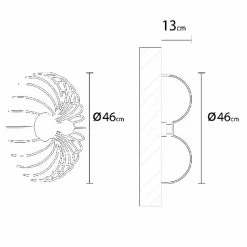 Le moins cher 😀 HOMEMANIA Lampe de Plafond Lion - Noir - 46 x 46 x 13 cm 🔔 -Atmosphera Soldes 8681847167662 3