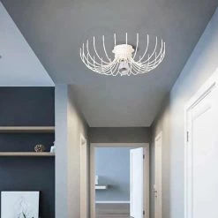 Le moins cher 💯 HOMEMANIA Lampe de Plafond Lion - Blanc - 46 x 46 x 13 cm 🔥 -Atmosphera Soldes 8681847167686 2