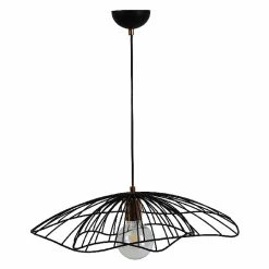 Promo 🔔 HOMEMANIA Lampe à Suspension Tulip - Noir - 55 x 55 x 80 cm 🎁