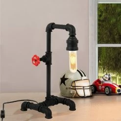 Promo ✨ HOMEMANIA Lampe de Bureau Metal - Noir - 19 x 26 x 39 cm 🛒 -Atmosphera Soldes 8681847175551 4