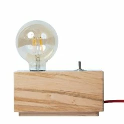 Meilleure vente 🌟 HOMEMANIA Lampe de Bureau Idea - Chêne - 10 x 19 x 10 cm 👏