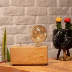 Meilleure vente 🌟 HOMEMANIA Lampe de Bureau Idea - Chêne - 10 x 19 x 10 cm 👏 -Atmosphera Soldes 8681847175582 3