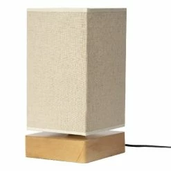 Meilleure vente 🔥 HOMEMANIA Lampe de Bureau Well - Chêne, Beige - 14 x 14 x 27 cm 🔥