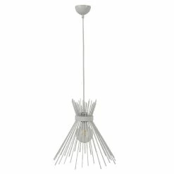Nouveau đ„ HOMEMANIA Lampe Ă Suspension Brush - Blanc, Chrome - 36 x 36 x 80 cm đ